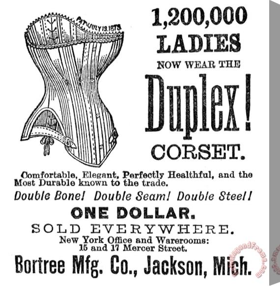 Others Corset Advertisement, 1887 Stretched Canvas Print / Canvas Art