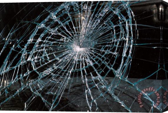 Others Cracked Glass Of Car Windshield Stretched Canvas Painting / Canvas Art