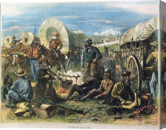 Others Emigrant Wagon Train, 1871 Stretched Canvas Print / Canvas Art