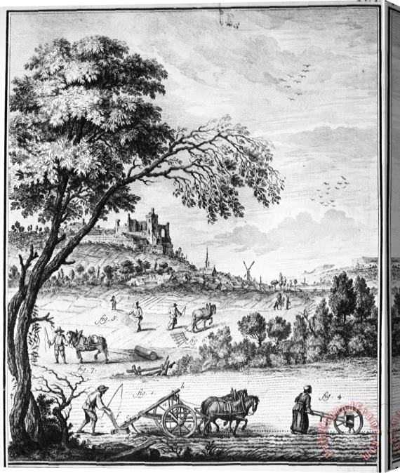 Others France: Ploughing, 1763 Stretched Canvas Print / Canvas Art