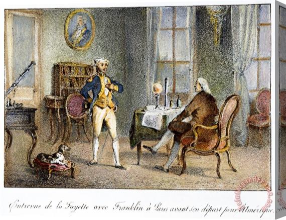Others Franklin & Lafayette, 1777 Stretched Canvas Print / Canvas Art