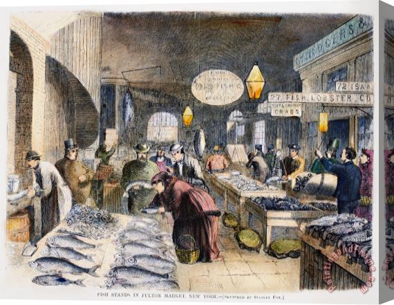 Others Fulton Fish Market, 1869 Stretched Canvas Painting / Canvas Art