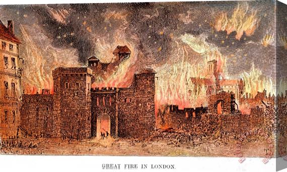 Others Great Fire Of London, 1666 Stretched Canvas Painting / Canvas Art