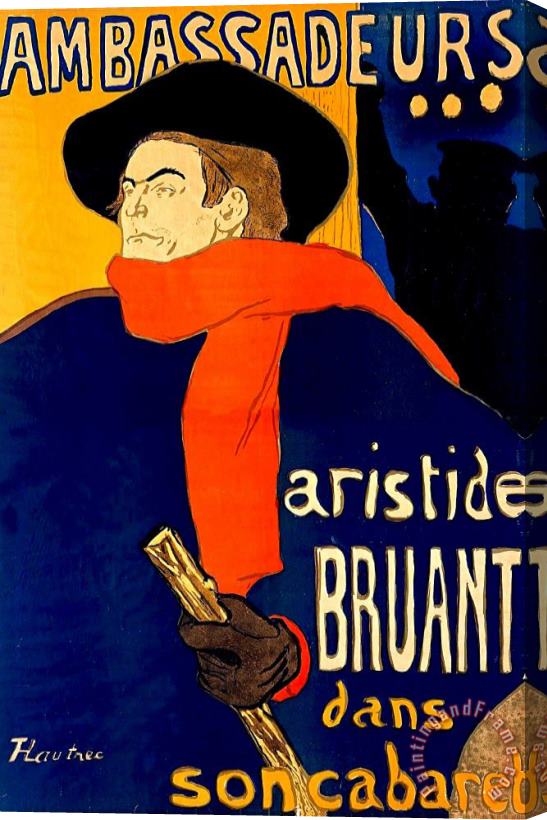 Others Henri De Toulouse Lautrec French 1864 1901 Aristide Bruant Dans Son Cabaret 1892 Stretched Canvas Painting / Canvas Art