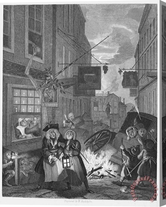 Others Hogarth: Four Times Of Day Stretched Canvas Print / Canvas Art