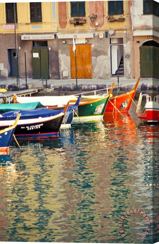 Others Italy Portofino Colorful Boats Of Portofino Stretched Canvas Print / Canvas Art