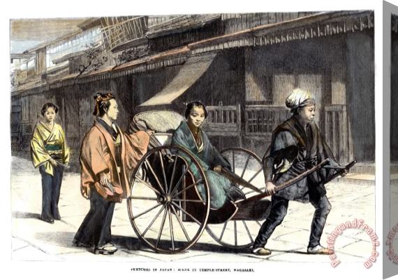 Others Japan: Rickshaw, 1874 Stretched Canvas Print / Canvas Art