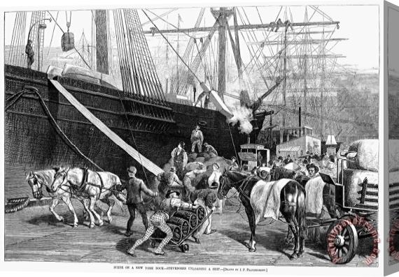 Others New York City Docks, 1877 Stretched Canvas Painting / Canvas Art