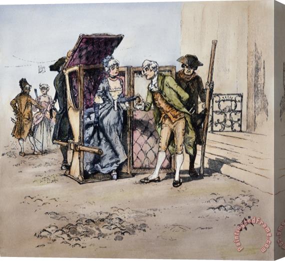 Others Sedan Chair, 18th Century Stretched Canvas Painting / Canvas Art
