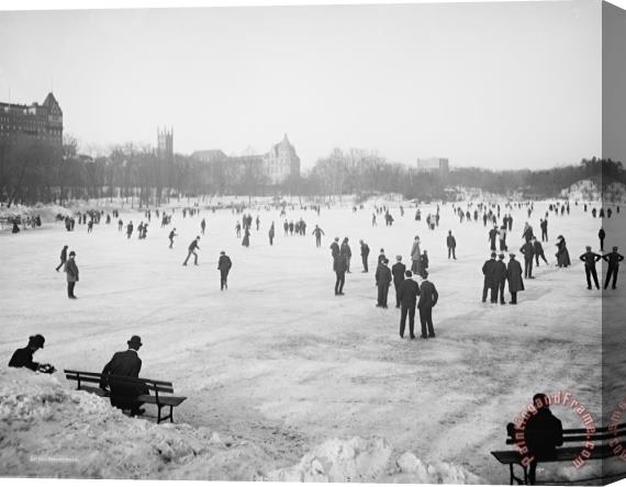 Others Skating In Central Park Stretched Canvas Print / Canvas Art