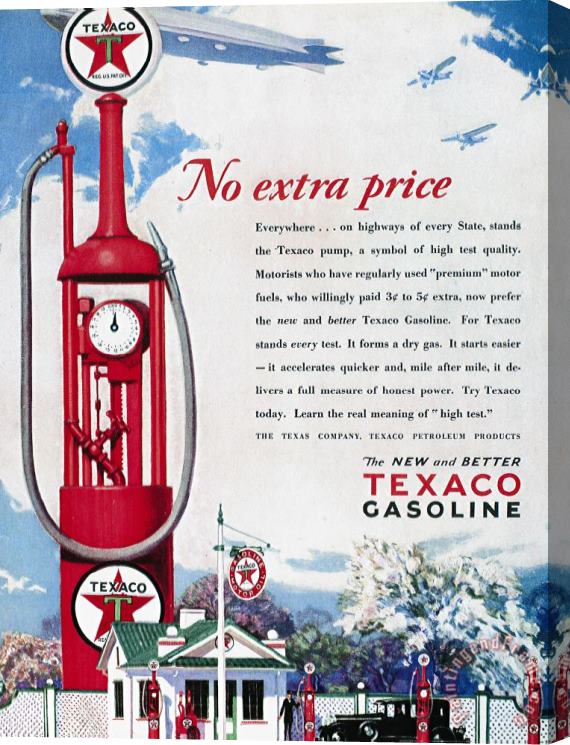 Others Texaco Advertisement, 1929 Stretched Canvas Print / Canvas Art