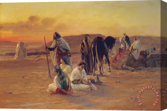 Otto Pilny A Rest In The Desert Stretched Canvas Painting / Canvas Art