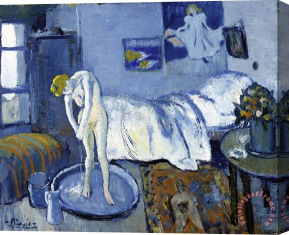 Pablo Picasso A Blue Room a Tub 1901 Stretched Canvas Painting / Canvas Art