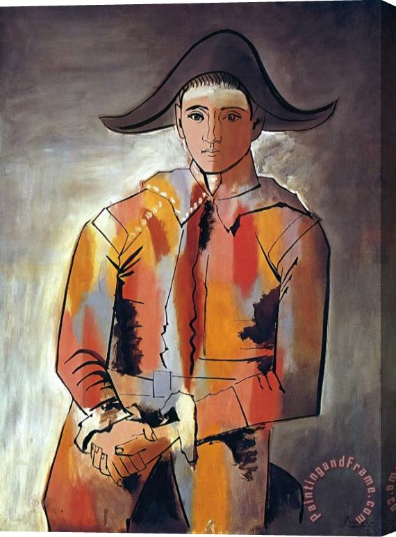 Pablo Picasso Arlequin Les Mains Croisee 1923 Stretched Canvas Print / Canvas Art