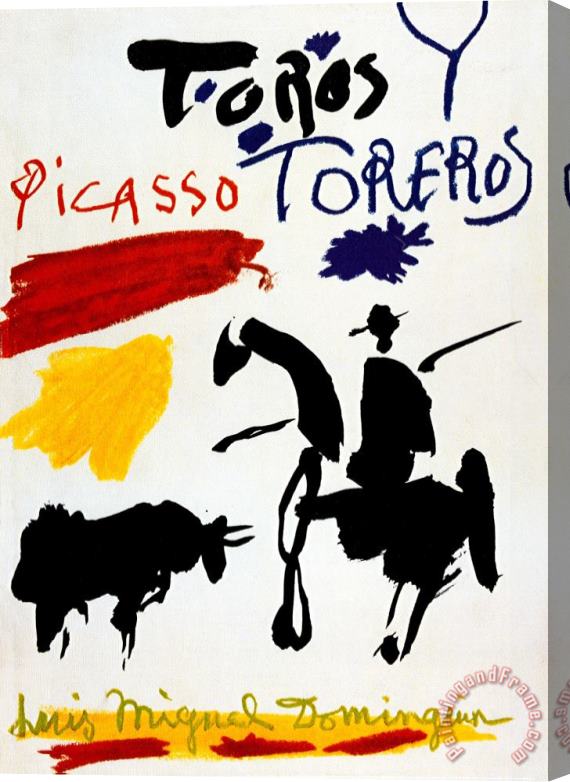 Pablo Picasso Bull with Bullfighter Stretched Canvas Painting / Canvas Art