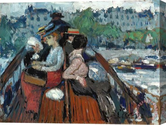 Pablo Picasso Crossind Seine on The Upper Deck 1901 Stretched Canvas Print / Canvas Art