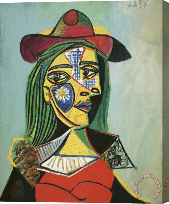 Pablo Picasso Dona Amb Barret I Coll De Pell (marie Therese Walter) Stretched Canvas Print / Canvas Art