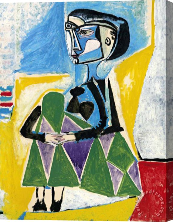 Pablo Picasso Femme Accroupie (jacqueline) Stretched Canvas Painting / Canvas Art