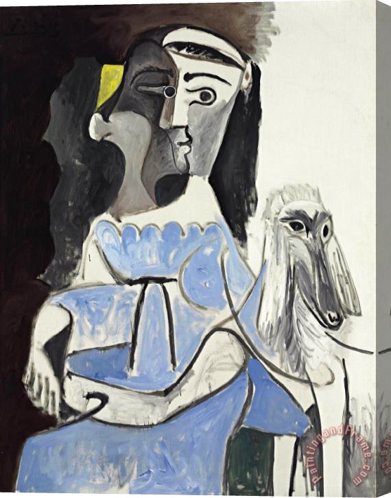 Pablo Picasso Femme Au Chien Stretched Canvas Painting / Canvas Art