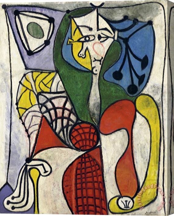 Pablo Picasso Femme Dans Un Fauteuil (francoise) Stretched Canvas Print / Canvas Art