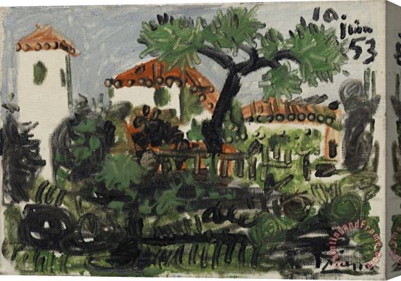 Pablo Picasso Garden in Vallauris (jardin a Vallauris) Stretched Canvas Painting / Canvas Art