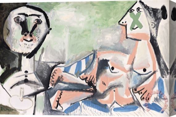 Pablo Picasso Le Peintre Et Son Modele Stretched Canvas Painting / Canvas Art