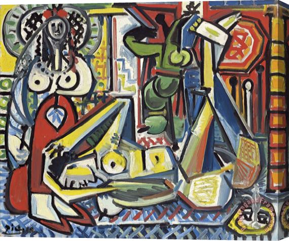 Pablo Picasso Les Femmes D'alger (version 'f') Stretched Canvas Painting / Canvas Art