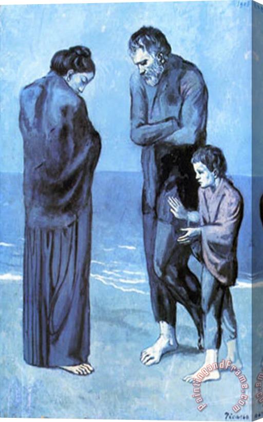 Pablo Picasso Les Pauvres Au Bord De La Mer C 1903 Stretched Canvas Painting / Canvas Art