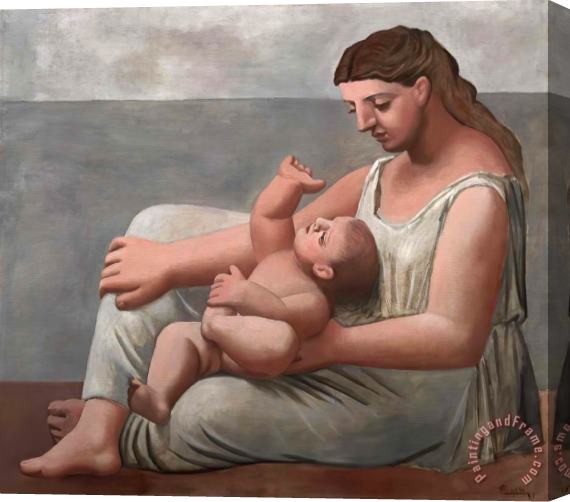 Pablo Picasso Mere Et Enfant Au Bord De La Mer Stretched Canvas Painting / Canvas Art