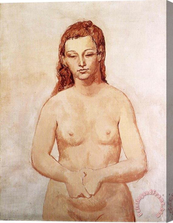 Pablo Picasso Nude with Her Hands Pressed to Each Other 1906 Stretched Canvas Painting / Canvas Art