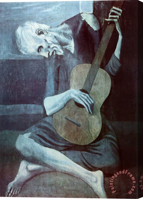 Pablo Picasso Old Guitarist Art Print Poster Stretched Canvas Painting / Canvas Art