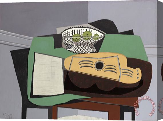 Pablo Picasso Partition, Guitare, Compotier, 1924 Stretched Canvas Print / Canvas Art