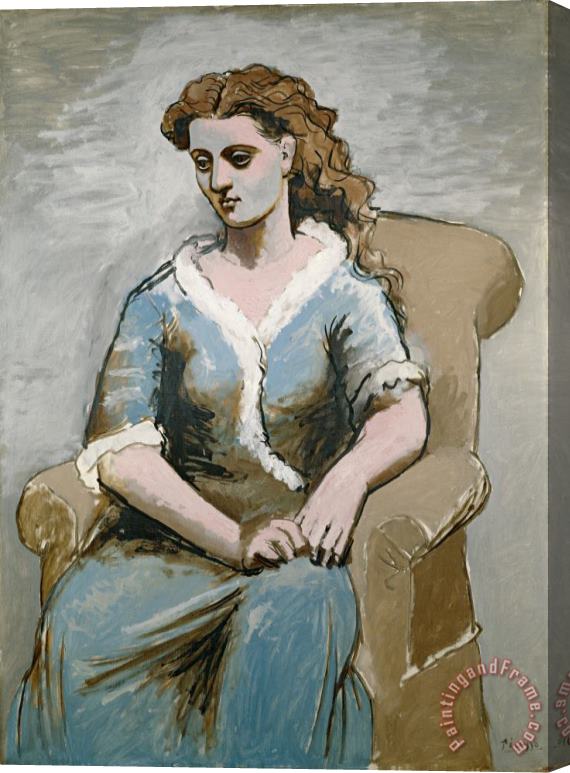 Pablo Picasso Woman Seated in a Armchair Stretched Canvas Print / Canvas Art