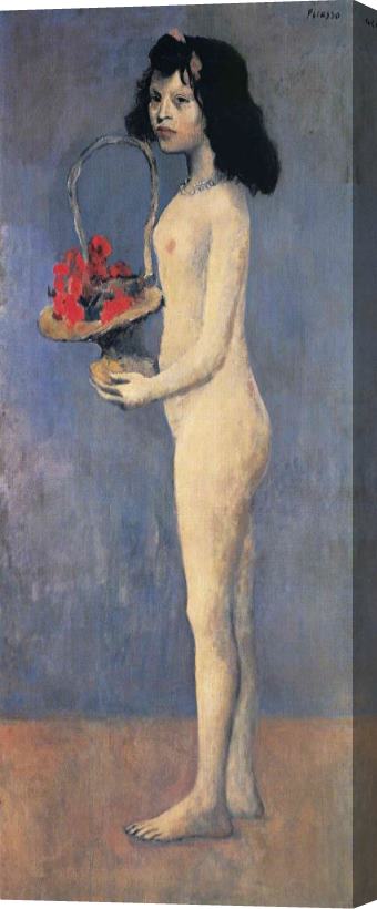 Pablo Picasso Young Naked Girl with Flower Basket 1905 Stretched Canvas Painting / Canvas Art