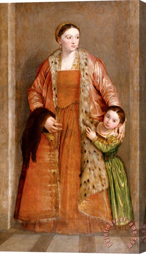 Paolo Caliari Veronese Portrait of Countess Livia Da Porto Thiene And Her Daughter Deidamia Stretched Canvas Print / Canvas Art
