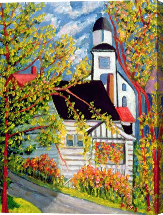 Patricia Eyre House With Church Badeck Stretched Canvas Print / Canvas Art