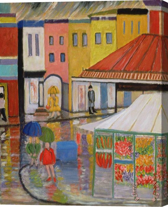 Patricia Eyre Spring Rain Bywood Market Stretched Canvas Painting / Canvas Art