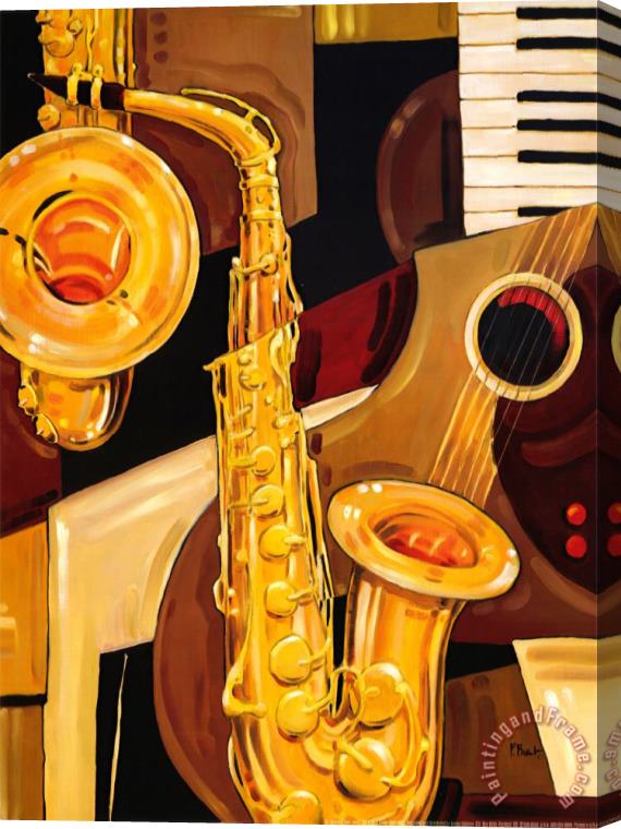 Paul Brent Abstract Sax Stretched Canvas Print / Canvas Art