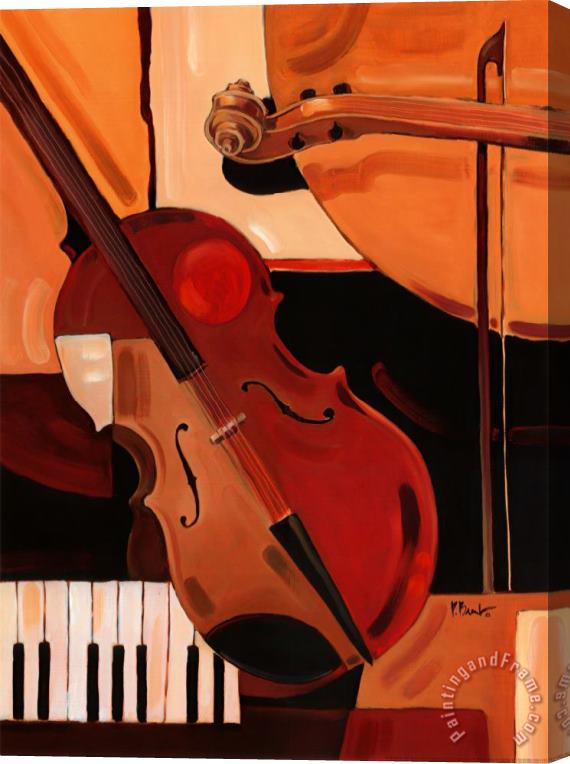 Paul Brent Abstract Violin Stretched Canvas Painting / Canvas Art