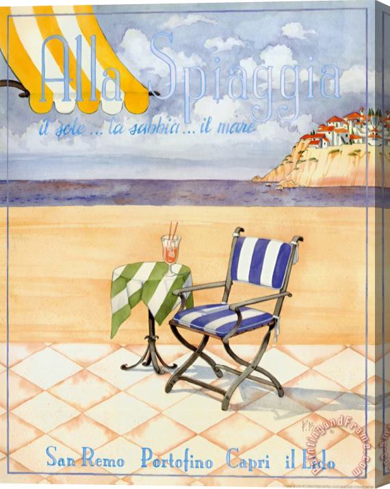 Paul Brent Alla Spiaggia Stretched Canvas Painting / Canvas Art