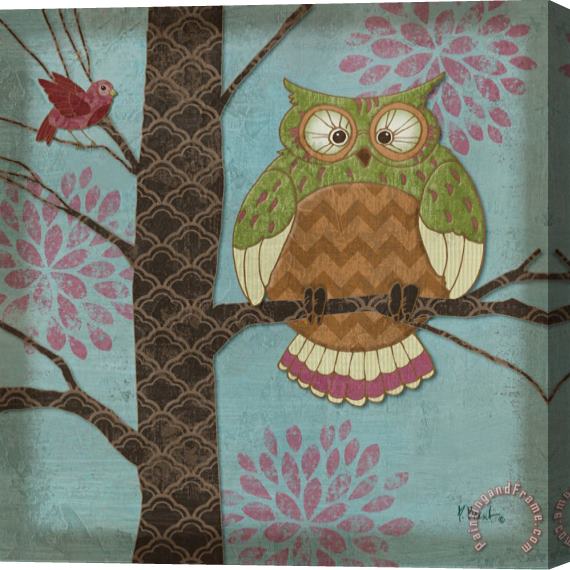Paul Brent Fantasy Owls I Stretched Canvas Print / Canvas Art