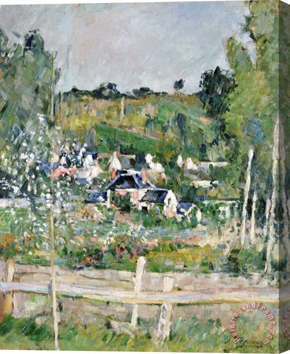 Paul Cezanne A View of Auvers Sur Oise The Fence C 1873 Stretched Canvas Painting / Canvas Art
