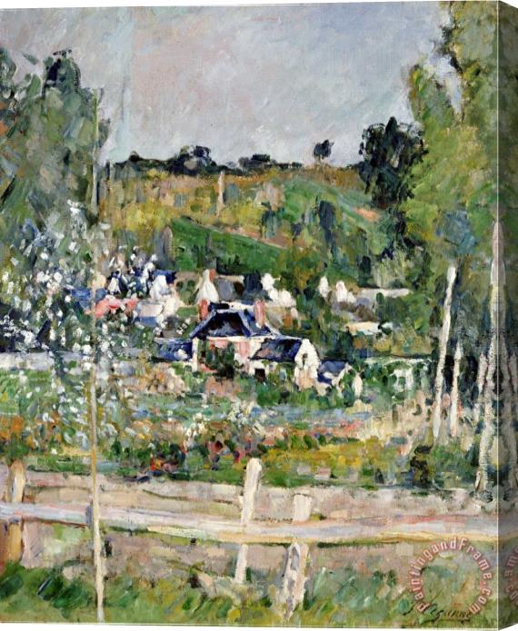 Paul Cezanne A View of Auvers Sur Oise The Fence Stretched Canvas Print / Canvas Art