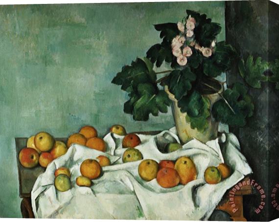 Paul Cezanne Apples And Primroses Stretched Canvas Print / Canvas Art