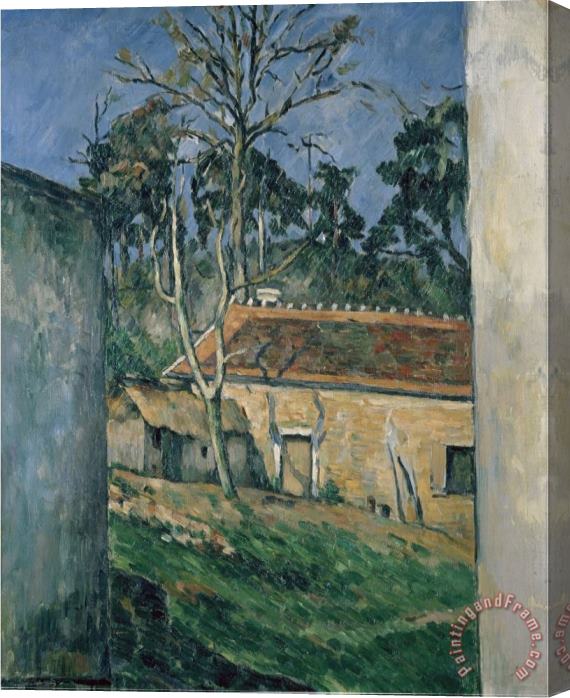 Paul Cezanne Farm Courtyard in Auvers Stretched Canvas Print / Canvas Art