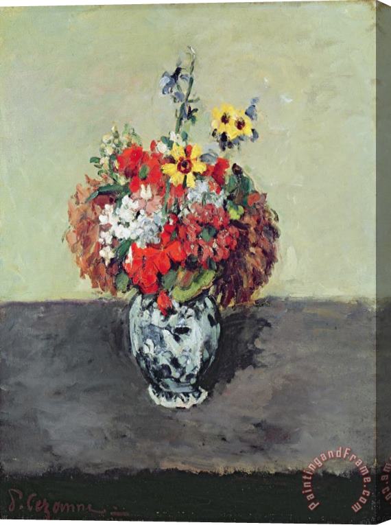 Paul Cezanne Flowers in a Delft Vase C 1873 75 Stretched Canvas Painting / Canvas Art