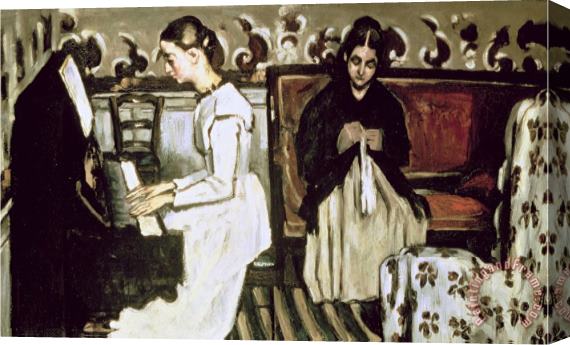 Paul Cezanne Girl at The Piano 1868 69 Stretched Canvas Painting / Canvas Art