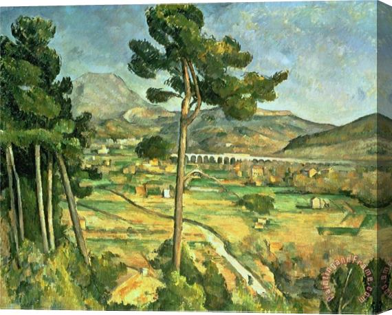 Paul Cezanne Landscape with Viaduct Montagne Sainte Victoire C 1885 87 Oil on Canvas Stretched Canvas Print / Canvas Art