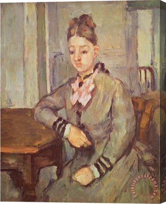 Paul Cezanne Madame Cezanne Leaning on a Table 1873 77 Stretched Canvas Print / Canvas Art