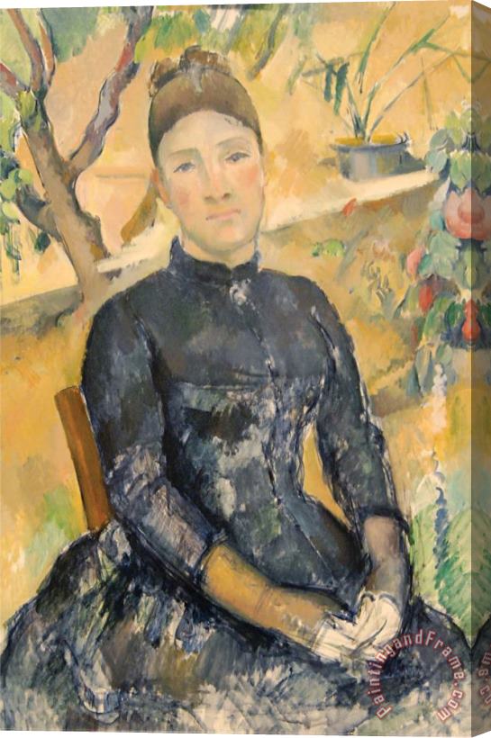Paul Cezanne Madame Cezanne Nee Hortense Fiquet 1850 1922 in The Conservatory Stretched Canvas Print / Canvas Art